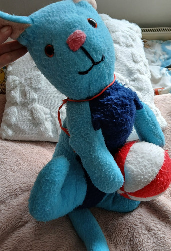 Vintage blaue katze hält - vintage,