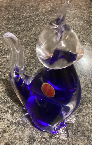 Vintage murano blaue katze - vintage,